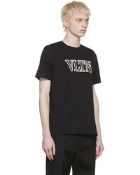 T-shirt à col rond imprimé noir et blanc Valentino