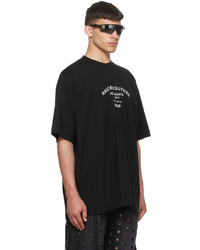 T-shirt à col rond imprimé noir et blanc Vetements