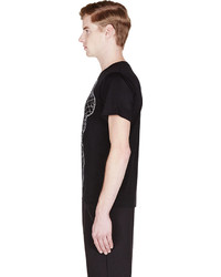 T-shirt à col rond imprimé noir et blanc Christopher Kane