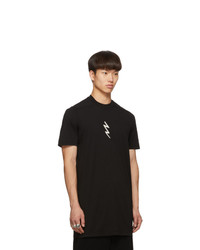 T-shirt à col rond imprimé noir et blanc Rick Owens