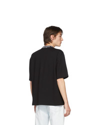 T-shirt à col rond imprimé noir et blanc Acne Studios