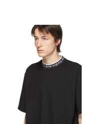 T-shirt à col rond imprimé noir et blanc Acne Studios