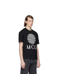 T-shirt à col rond imprimé noir et blanc McQ Alexander McQueen