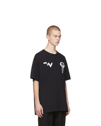 T-shirt à col rond imprimé noir et blanc Off-White