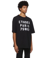 T-shirt à col rond imprimé noir et blanc Études