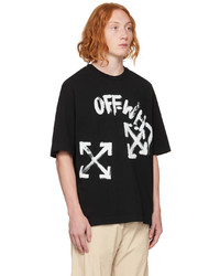 T-shirt à col rond imprimé noir et blanc Off-White