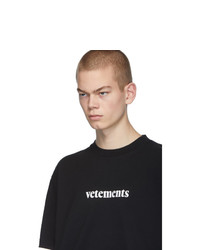 T-shirt à col rond imprimé noir et blanc Vetements