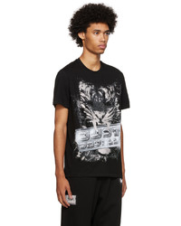 T-shirt à col rond imprimé noir et blanc Just Cavalli