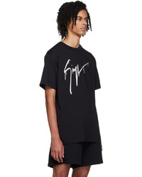 T-shirt à col rond imprimé noir et blanc Giuseppe Zanotti