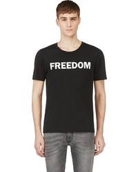 T-shirt à col rond imprimé noir et blanc BLK DNM