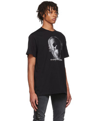 T-shirt à col rond imprimé noir et blanc Alexander McQueen