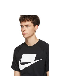 T-shirt à col rond imprimé noir et blanc Nike