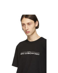 T-shirt à col rond imprimé noir et blanc Sacai
