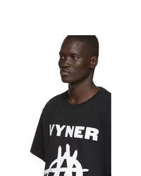 T-shirt à col rond imprimé noir et blanc Vyner Articles
