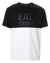 T-shirt à col rond imprimé noir et blanc Blackbarrett