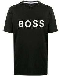 T-shirt à col rond imprimé noir et blanc BOSS HUGO BOSS