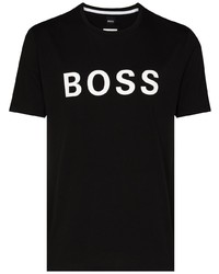 T-shirt à col rond imprimé noir et blanc BOSS
