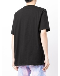 T-shirt à col rond imprimé noir et blanc MSGM