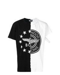 T-shirt à col rond imprimé noir et blanc Boy London