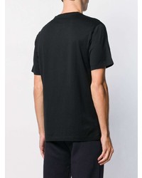 T-shirt à col rond imprimé noir et blanc Corneliani