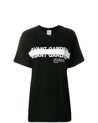 T-shirt à col rond imprimé noir et blanc Brognano