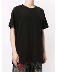 T-shirt à col rond imprimé noir et blanc Yohji Yamamoto