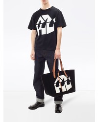 T-shirt à col rond imprimé noir et blanc JW Anderson