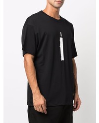 T-shirt à col rond imprimé noir et blanc Raf Simons