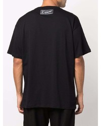 T-shirt à col rond imprimé noir et blanc Raf Simons