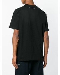 T-shirt à col rond imprimé noir et blanc Oamc