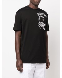 T-shirt à col rond imprimé noir et blanc Philipp Plein