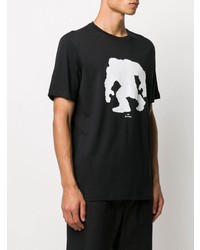 T-shirt à col rond imprimé noir et blanc PS Paul Smith