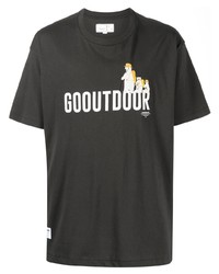 T-shirt à col rond imprimé noir et blanc Chocoolate