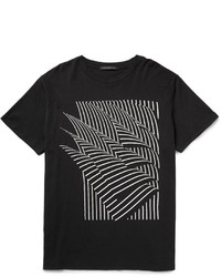 T-shirt à col rond imprimé noir et blanc Christopher Kane