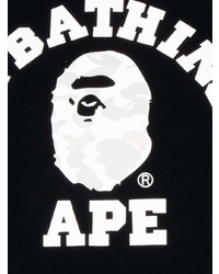 T-shirt à col rond imprimé noir et blanc A Bathing Ape