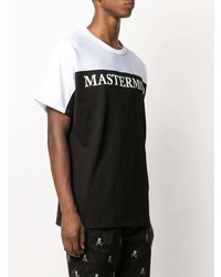 T-shirt à col rond imprimé noir et blanc Mastermind Japan