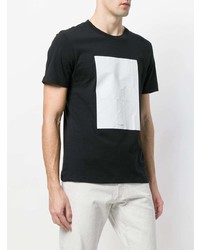 T-shirt à col rond imprimé noir et blanc Maison Margiela