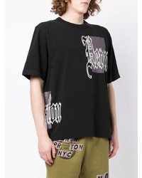 T-shirt à col rond imprimé noir et blanc Heron Preston