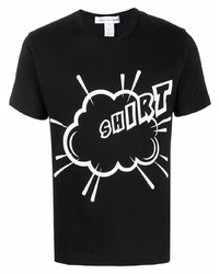 T-shirt à col rond imprimé noir et blanc Comme Des Garcons SHIRT