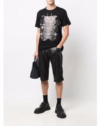 T-shirt à col rond imprimé noir et blanc Comme Des Garcons Homme Plus