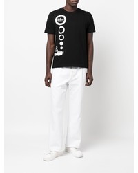 T-shirt à col rond imprimé noir et blanc Comme des Garcons