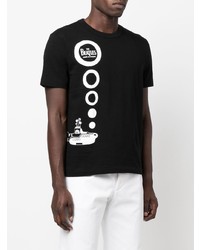 T-shirt à col rond imprimé noir et blanc Comme des Garcons