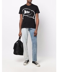 T-shirt à col rond imprimé noir et blanc Comme Des Garcons SHIRT