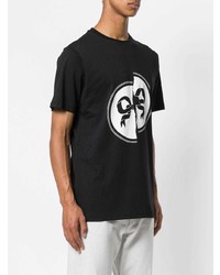 T-shirt à col rond imprimé noir et blanc Soulland