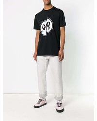 T-shirt à col rond imprimé noir et blanc Soulland