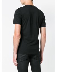 T-shirt à col rond imprimé noir et blanc Diesel Black Gold