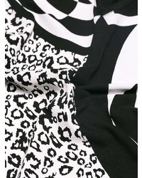 T-shirt à col rond imprimé noir et blanc Versace Jeans