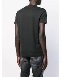 T-shirt à col rond imprimé noir et blanc DSQUARED2