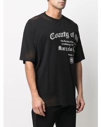 T-shirt à col rond imprimé noir et blanc Marcelo Burlon County of Milan