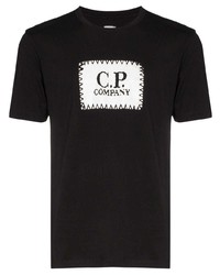 T-shirt à col rond imprimé noir et blanc CP Company